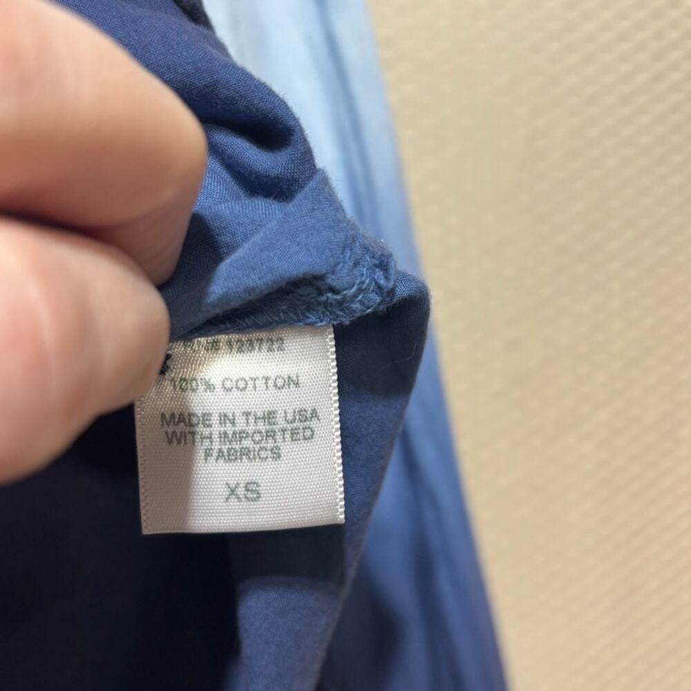 Xirena Beau Ombre Dip Dye Button Down Shirt XS Blue Grey Cotton Coastal - Picture 6 of 10